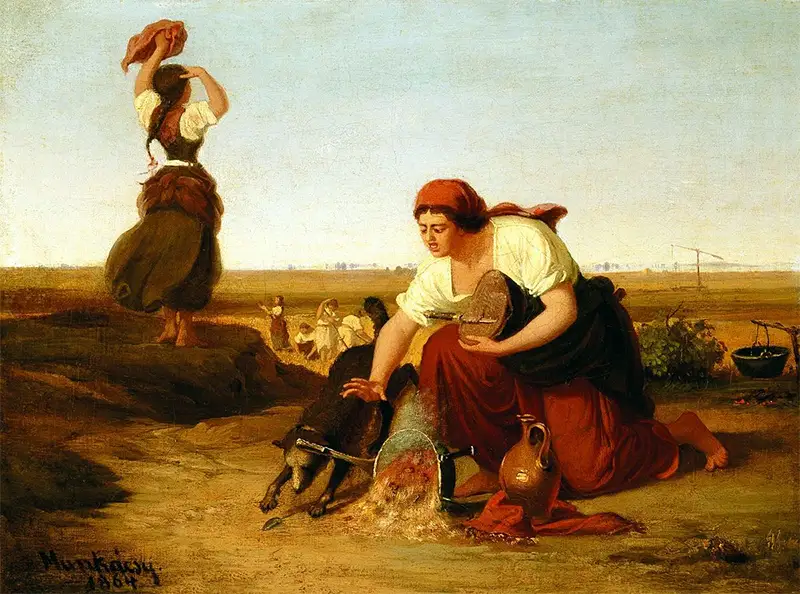 Munkácsy Mihály - Feldöntött bogrács (1864)