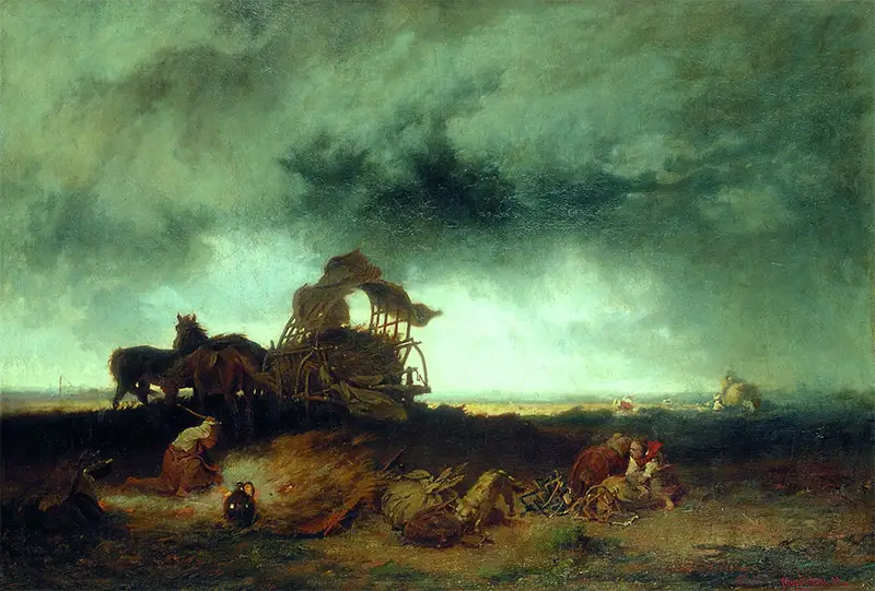 Munkácsy Mihály - Vihar a pusztán (1867)