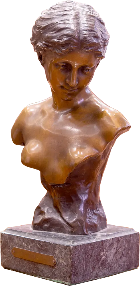 Antik bronz női mellszobor